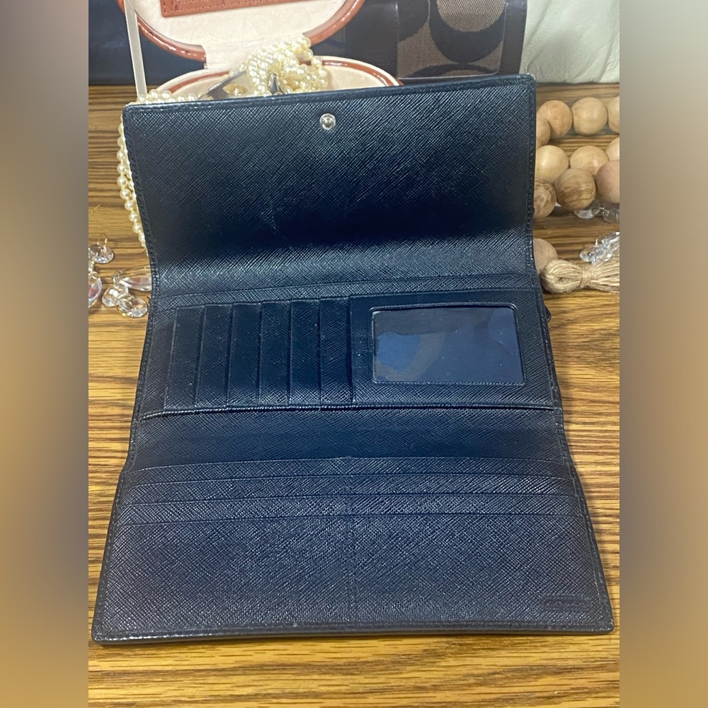 Coach Black Signature Jacquard Continental Wallet - Picture 8 of 13